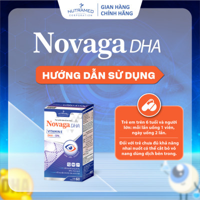 Viên uống Novaga DHA hỗ trợ sáng mắt, bổ não, đẹp da (60 viên) - Nutramed