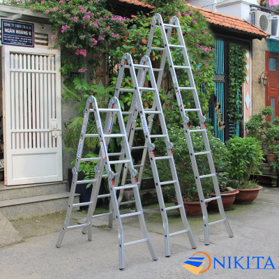 Thang nhôm gấp 4 khúc NIK44A & NIK44