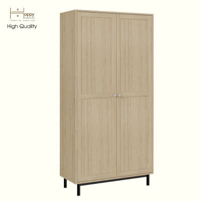 [Happy Home Furniture] CATY, Kệ sách 6 tầng 2 cửa mở - chân sắt, 90cm x 39cm x 180cm ( DxRxC), KSA_056