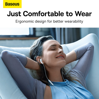 Tai nghe có dây Baseus Encok H18 Wired Earphones 3.5mm - Hàng chính hãng