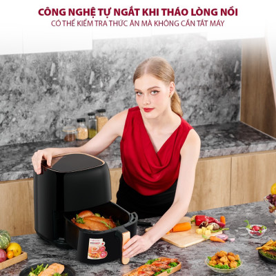 Nồi chiên không dầu Fujihome A6DB dung tích 6.5L công suất 1600W màn hình cảm ứng - HÀNG CHÍNH HÃNG