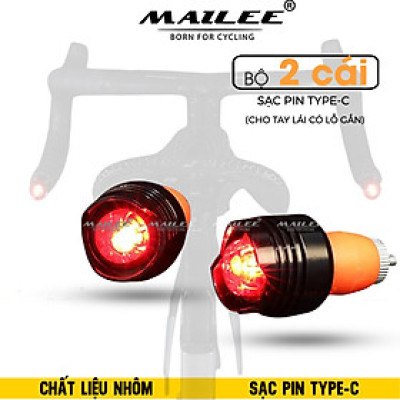 Đèn Ống Tay Lái Xe Đạp Mai Lee BT-06 Sạc Pin Type-C Giúp Trang Trí, An Toàn Ban Đêm, Phù Hợp Xe Đạp Có Ống tay lái có lỗ 16-23mm - Mai Lee