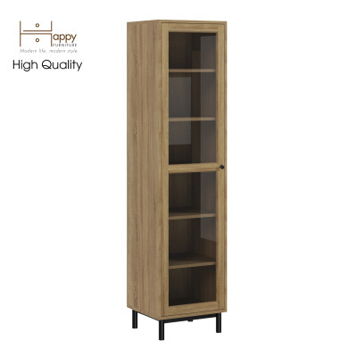 [Happy Home Furniture] CATY , Kệ sách 6 tầng  cửa kính size nhỏ - chân sắt ,  45cm x 40cm x 180cm (DxRxC), KSA_018