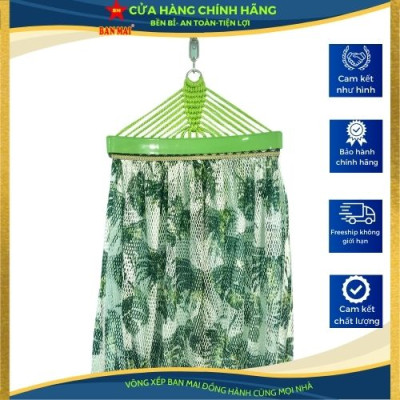 Bộ khung võng BAN MAI:  khung võng sắt sơn tĩnh điện P32+ Lưới dày số 9 in họa tiết sọc cán nhựa 40cm