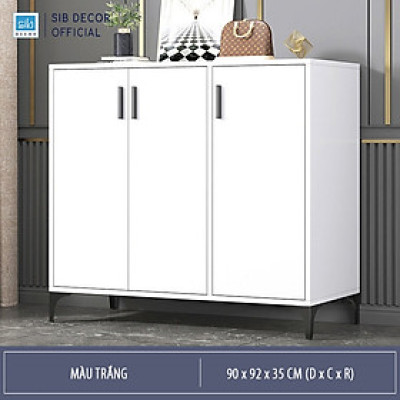 Tủ Giày Dép Gỗ 3 Cánh Kèm Chân Sắt Đơn Giản Mà Đẹp Thương Hiệu SIB Decor TG30