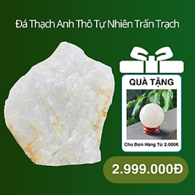 Thạch anh thô tự nhiên NHASAN K289 thu hút năng lượng tích cực nặng 12,9kg cao 29cm x ngang 25cm x dày 14cm