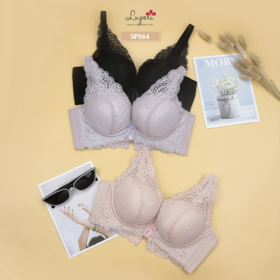 Áo Lót Nâng Ngực Nữ Không Gọng Cao Cấp LUPERI LU3AL864 Siêu Nâng Quả Đắp Ren Phù Hợp Cho Nàng Ngực Nhỏ Và Vừa