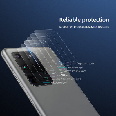 Bộ 2 miếng dán kính cường lực camera cho Samsung Galaxy S20 Ultra mỏng 0.22mm hiệu Nillkin InvisiFilm độ cứng 9H chống vân tay không ảnh hưởng chất lượng ảnh chụp - hàng nhập khẩu