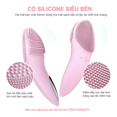 Máy rửa mặt sạch sâu thế hệ mới thông minh TouchBeauty – Màu hồng