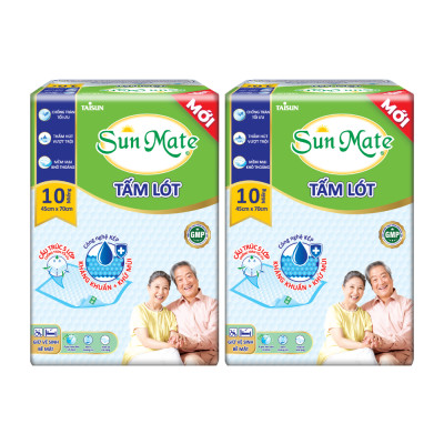 Combo 2 Tấm lót SunMate cải tiến mới 10 miếng (45 x 70cm)
