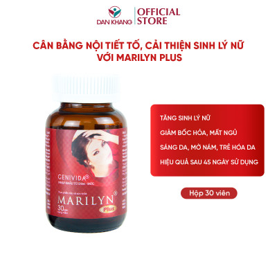 Liệu trình tăng nội tiết tố nữ Marilyn Plus Dân Khang giảm khô hạn tăng sinh lý nữ hộp 30 viên