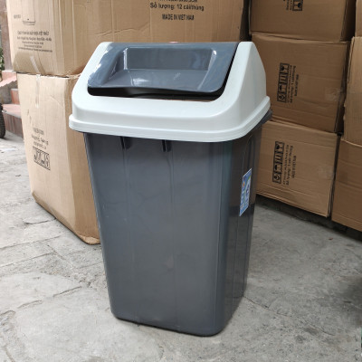 thủng rác nắp lật công nghiệp hàng cao cấp ( 60L màu đen)