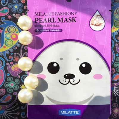 Mặt nạ dưỡng da chiết xuất ngọc trai Milatte Fashiony Pearl Mask - Hộp 10 miếng