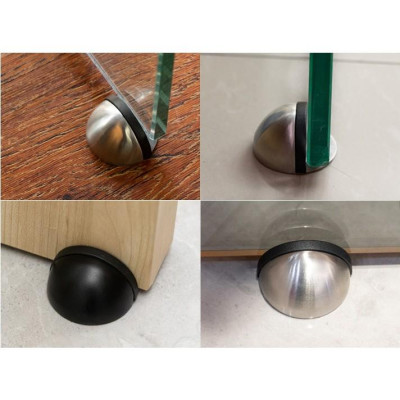 Chặn Cửa Bán Nguyệt, Chặn Cửa Đa Năng, Chặn Cửa Gắn Sàn, Chống Va Đập Tay Nắm Cửa Với Tường, An toàn cho bé, Tiện dụng trong gia đình. TakyHome 1100 Bạc