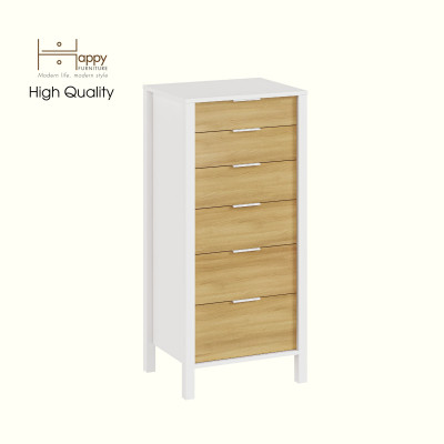 HAPPY FURNITURE , Tủ lưu trữ 6 ngăn kéo - MOKA, THK_245 , 55cm x 45cm x 120cm DxRxC