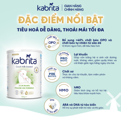 Combo 2 lon Sữa dê Kabrita số 2 cho trẻ từ 12- 24 tháng - Lon 800g