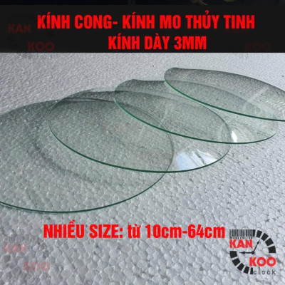 Kính CONG (MO) hình TRÒN 17CM-39CM – Thủy tinh cao cấp cho đồng hồ treo tường, đồng hồ cổ