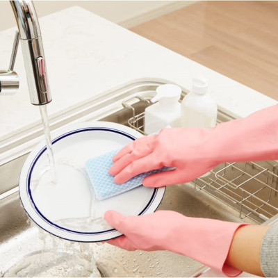 Găng tay cao su dùng cho nhà bếp, làm vườn Dunlop hồng - Hàng nội địa Nhật Bản, nhập khẩu chính hãng từ Nhật Bản |size S/M|