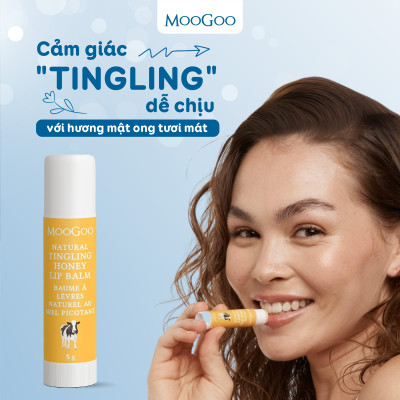 Son dưỡng môi thuần chay làm mềm và dưỡng ẩm môi MooGoo 5g Edible Lip Balm - Hàng Úc chính hãng