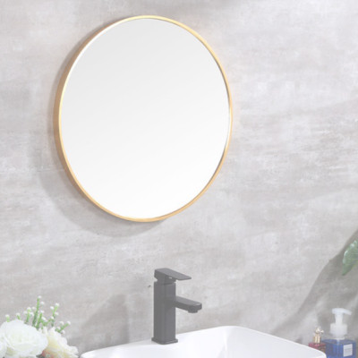 Gương tròn khung nhôm mạ vàng D600 mm