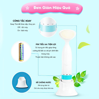 Máy rửa mặt kết hợp mát xa mặt Half Horse. Làm sạch sâu hơn giúp tuần hoàn máu giúp da sáng đẹp tự nhiên