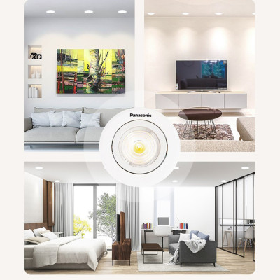 Đèn LED âm trần Downlight Đơn sắc Chỉnh góc Panasonic Công suất (5W,7W) lỗ khoét phi 80mm, ánh sáng Trắng 6500K, ánh sáng Trung tính 4000K