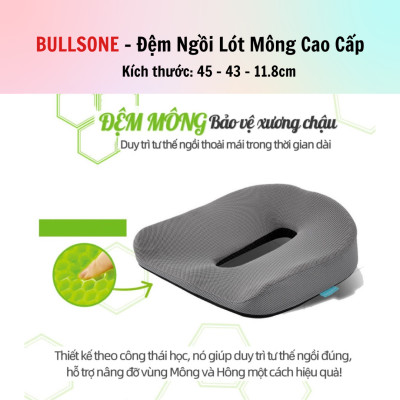 Đệm ngồi (Lót mông) Xe Hơi, Văn Phòng cao cấp Bullsone - Hàng chính hãng