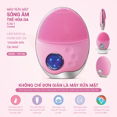 Máy rửa mặt sóng âm trẻ hóa da 5 in 1 YDF 606 