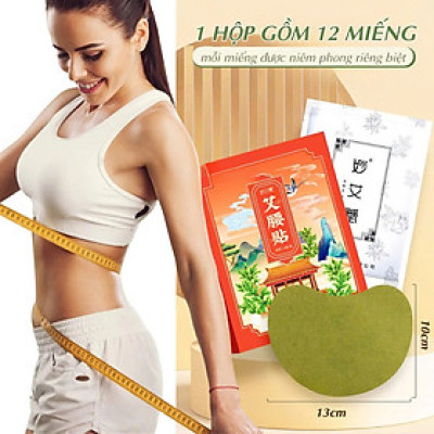 Hộp 12 Miếng Dán Ngải Cứu Tan Mỡ EO Thon Gọn Detox Thải Độc Cơ Thể Hiệu Quả Tiện Lợi
