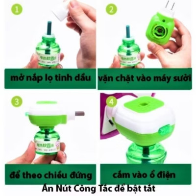 MÁY XÔNG TINH DẦU ĐUỔI MUỖI TẶNG KÈM LỌ TINH DẦU THẢO MỘC CAO CẤP