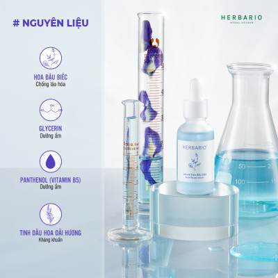 Combo Serum hoa đậu biếc herbario 30ml + Mặt Nạ hoa đậu biếc herbario 30ml phục hồi và trẻ hóa làn da
