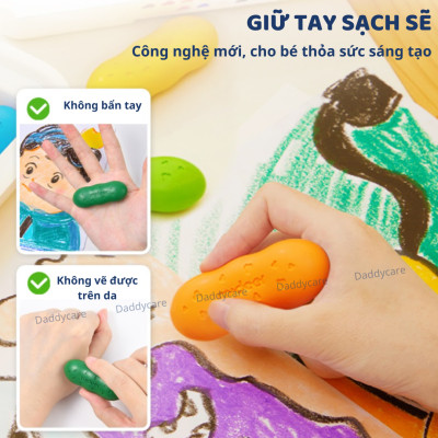 Màu sáp Lụa Hạt Đậu Pease Crayons Mideer, Bút Sáp Màu Hữu Cơ đồ chơi thủ công cho bé sáng tạo 2 3 4 5 6 Tuổi