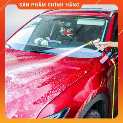 ️ Bộ dây vòi xịt nước rửa xe, tưới cây , tăng áp 3 lần, loại 7m, 10m 206236 đầu đồng,cút,nối v + đai