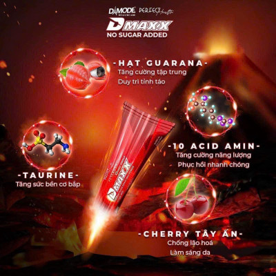 DMAXX thức uống bổ sung vitamin năng lượng không đường DAMODE 50 gói màu đỏ mỗi gói 2,2gr