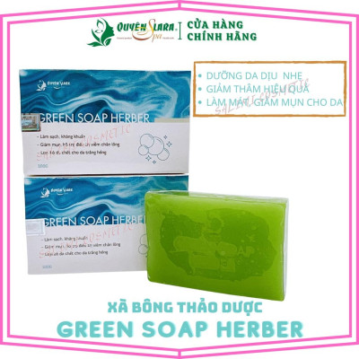 Xà Bông Thảo Dược Green Soap Herber Quyên Lara 100 Gram, Siêu Thơm,Tinh Chất Thiên Nhiên, Sáng Da