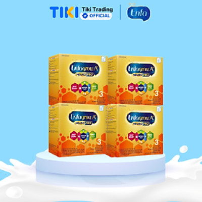 Thùng 4 hộp sữa bột Enfagrow A+ NeuroPro 3 với 2’-FL HMO cho trẻ từ 1 – 3 Tuổi - Vị Nhạt Dễ Uống (2.2kg)