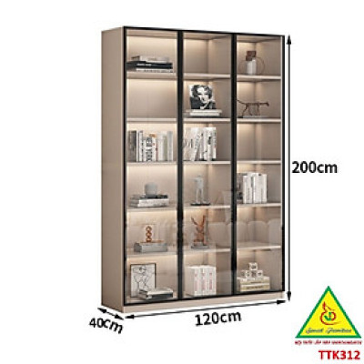 TỦ TRANG TRÍ PHÒNG KHÁCH BẰNG GỖ MDF CÁNH KÍNH TTK312 - NỘI THẤT LẮP RÁP VIENDONGADV