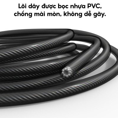 Dây Nhảy Không Dây JR100 tại nhà lõi thép, tay cầm chống trượt, độ bền cao