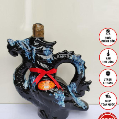 Đặc Sản Bình Định - Rượu Bàu Đá Thành Tâm Thuyền Chim (Màu đen) 700ml - OCOP 3 Sao