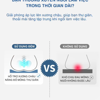 Đệm Lót Ngồi Ghế Gỗ OFFICE CHILL Nệm Lót Ngồi Ghế Văn Phòng Dưới Sàn Nhà Chất Liệu Cao Su Non