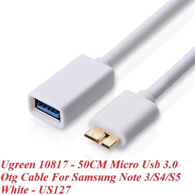 Ugreen UG10817US128TK 50CM màu Trắng Cáp MICRO USB 3.0 OTG sang USB 3.0 âm - HÀNG CHÍNH HÃNG