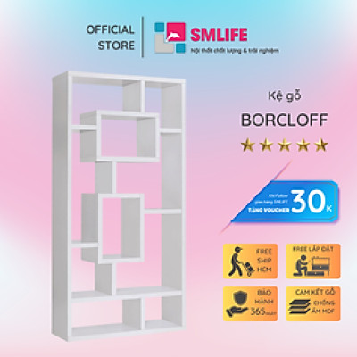Kệ đỡ sách bằng gỗ thiết kế đơn giản, tinh tế SMLIFE Borcloff