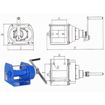 Tời Tay Quay Tự Khóa 1000kg, 2000kg ABG Tời Tay Tự Khóa 1 Tấn, 2 Tấn Giải Pháp Nâng Hạ Tải Trọng Nặng Hiệu Quả - Hàng Chính Hãng