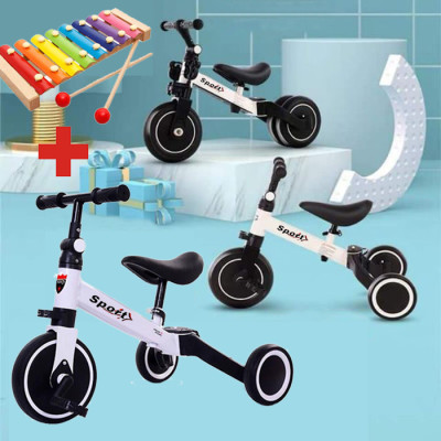 Xe thăng bằng - xe đạp 3 bánh đa năng cho bé. Xe thăng bằng có bàn đạp kết hợp xe chòi chân Sport cho bé - TẶNG KÈM ĐÀN XYLOPHONE 8 THANH CHO BÉ  