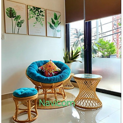 Ghế thư giãn papasan size 1m ( xanh ngọc)