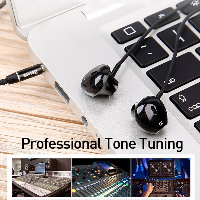 Tai nghe có dây Baseus Encok H16 Wired Earphone 3.5mm (1.2m , tích hợp micro đàm thoại chất lượng cao) - Hàng Chính Hãng