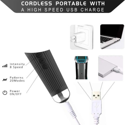 Dây sạc máy massage USB 10 tốc độ, dành cho các loại máy massage mặt mắt body toàn thân đầu nhọn (Hàng Chính Hãng)