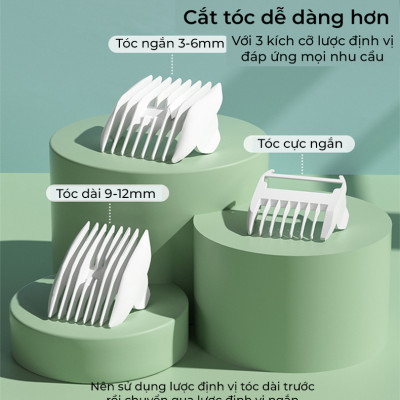 Tông đơ cắt tóc cho bé Misuta NS-M01, tặng kèm áo choàng cắt tóc cho bé, sạc 1h dùng 10 lần kèm bộ phụ kiện 9 món - Hàng chính hãng