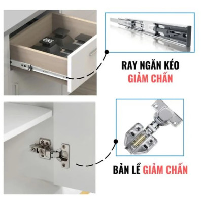 Kệ Tủ Sách Treo Tường 4 Ngăn 2 Cánh Tundo CTKT707 KT 120x65x24 cm