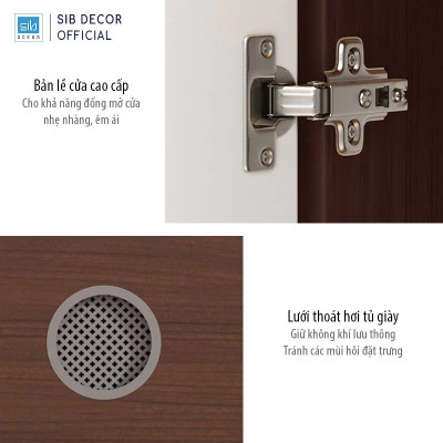 Tủ Giày Đa Năng Tích Hợp 6 Móc Treo Đồ Tiện Lợi, Đặt Tại Lối Vào Phòng Khách SIB Decor KG48